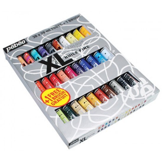 Set 30 Colors + Brush 20m XL Studio Oil Paintl / Pebeo